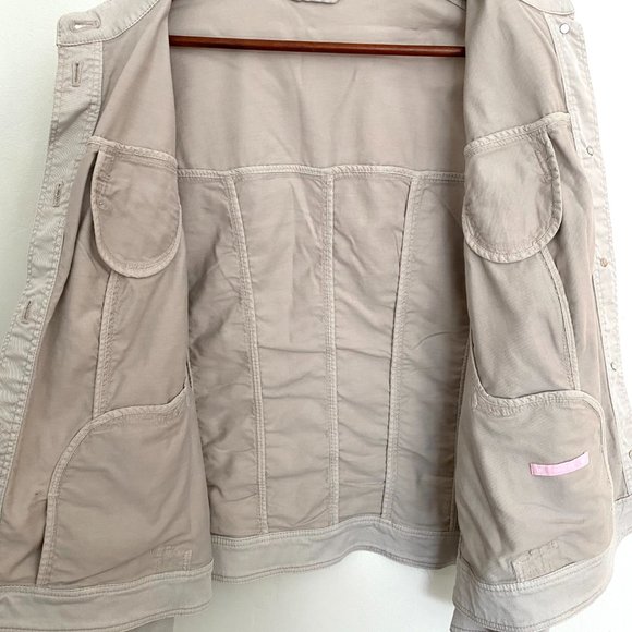Beige Designer Jean Jacket - Picture 7 of 10